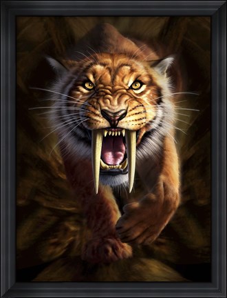 Framed Saber-toothed Tiger Print