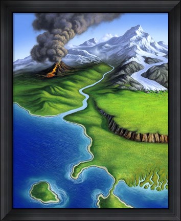 Framed Montage of Earth Print