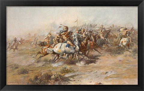 Framed Battle of Little Bighorn Print