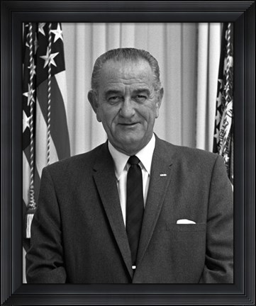 Framed President Lyndon B Johnson Print