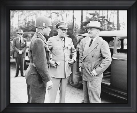 Framed Harry Truman with General Eisenhower and Hickey Print