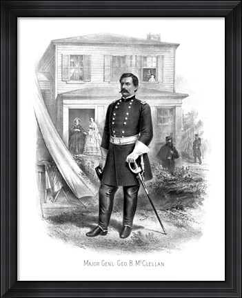 Framed General George McClellan Print