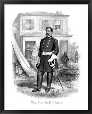 Framed General George McClellan Print