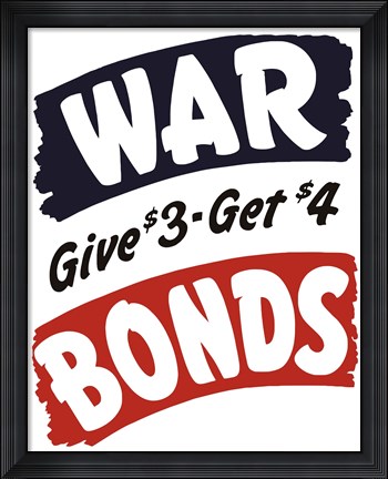 Framed World War II Bonds Print