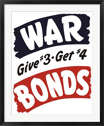 Framed World War II Bonds Print