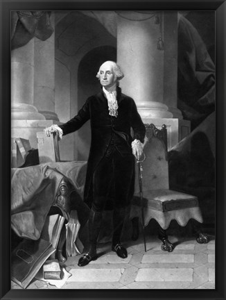 Framed Vintage President George Washington Print