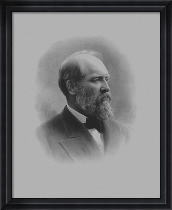 Framed President James Garfield Print
