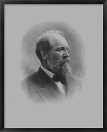 Framed President James Garfield Print