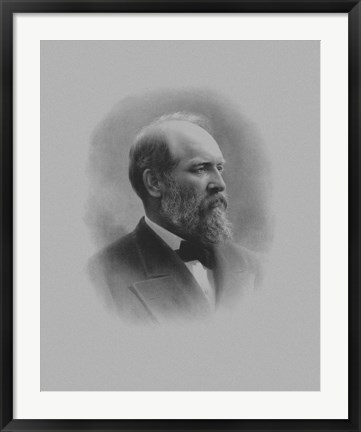 Framed President James Garfield Print