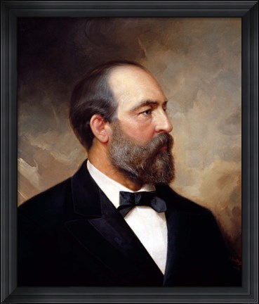 Framed Vintage President James Garfield Print