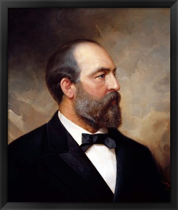 Framed Vintage President James Garfield Print