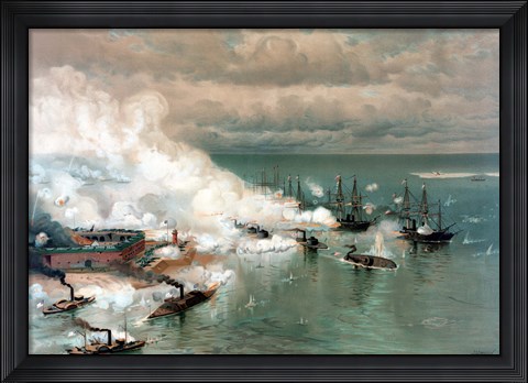 Framed Battle of Mobile Bay Print