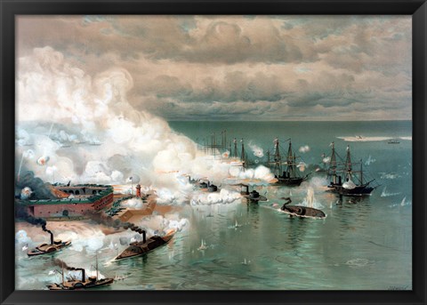 Framed Battle of Mobile Bay Print