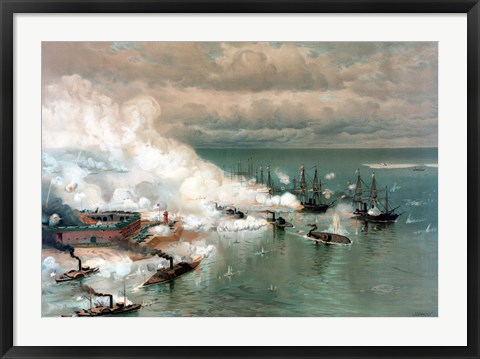 Framed Battle of Mobile Bay Print