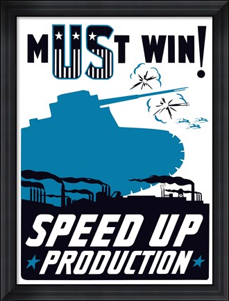 Framed World War II Propaganda Print