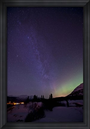 Framed Aurora Borealis and Milky Way Print