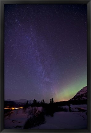 Framed Aurora Borealis and Milky Way Print