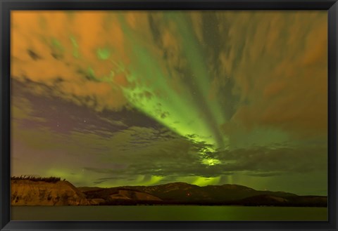 Framed Colorful Aurora Borealis Print