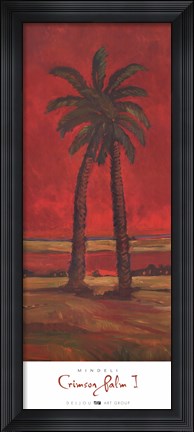 Framed Crimson Palm I Print