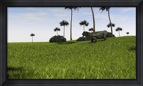 Framed Lystrosaurus in a Grassy Field Print