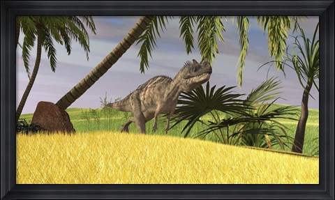 Framed Ceratosaurus Hunting Print