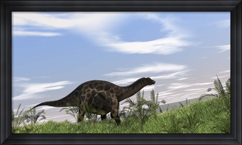 Framed Dicraeosaurus Walking Print