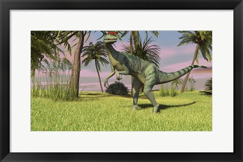 Framed Dilophosaurus Hunting Print