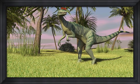 Framed Dilophosaurus Hunting Print