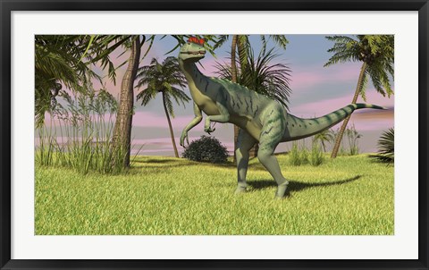 Framed Dilophosaurus Hunting Print