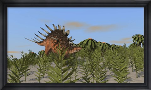 Framed Kentrosaurus Grazing Print