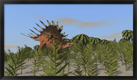 Framed Kentrosaurus Grazing Print