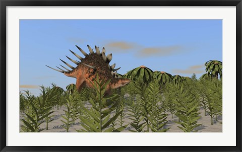 Framed Kentrosaurus Grazing Print