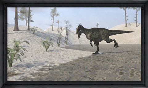 Framed Monolophosaurus Running Print