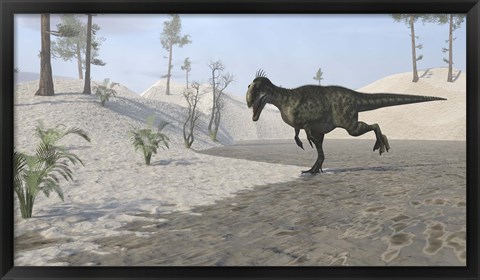 Framed Monolophosaurus Running Print