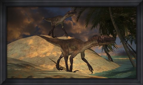 Framed Pair of Utahraptors Print