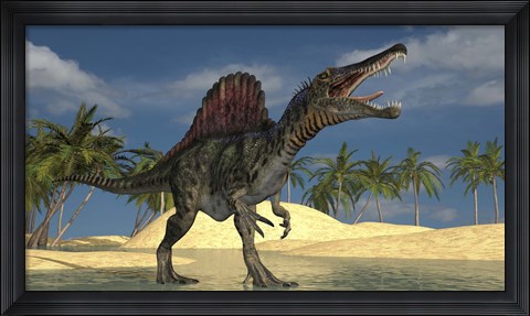 Framed Spinosaurus Hunting for its Next Meal Print