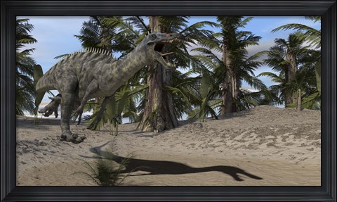Framed Suchomimus Hunting Print