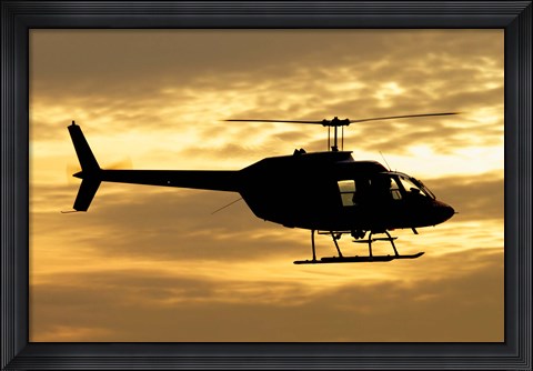 Framed Bell 206 utility helicopter Print