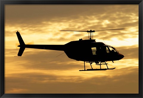 Framed Bell 206 utility helicopter Print