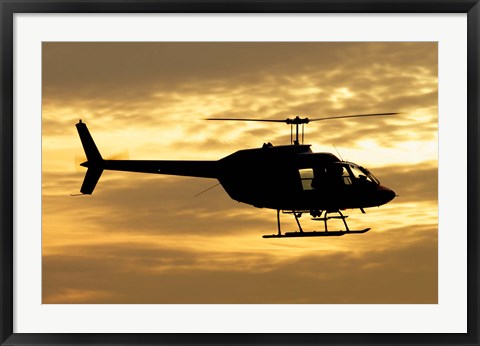 Framed Bell 206 utility helicopter Print