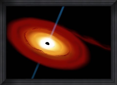 Framed Black Hole in Space Print
