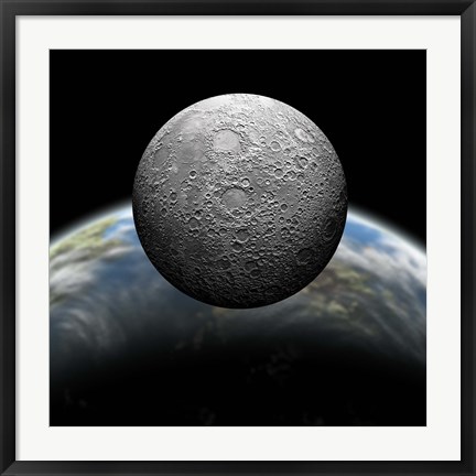 Framed Cratered Moon Print