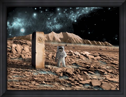 Framed Astronaut on an Alien World Print