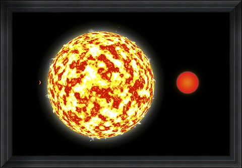 Framed Binary Star System and Planets Print