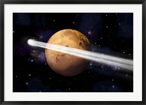 Framed Comet Passing by Mars Print