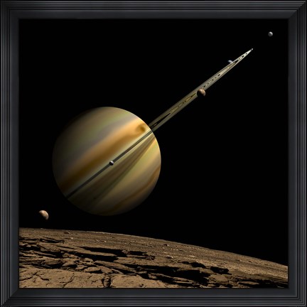 Framed Ringed Gas Planet Print