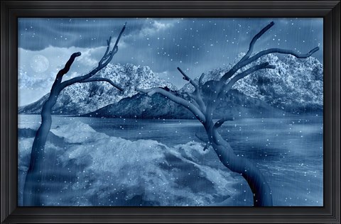 Framed Snow Covered Landscape Print