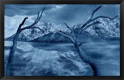 Framed Snow Covered Landscape Print