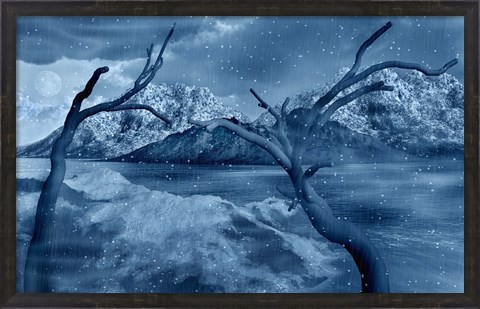 Framed Snow Covered Landscape Print