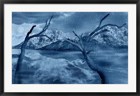 Framed Snow Covered Landscape Print